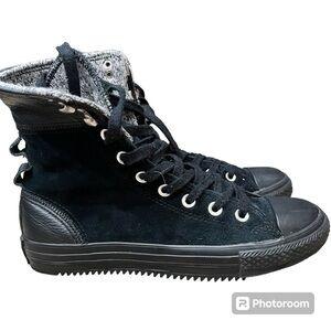 Women’s  Converse Chuck Taylor All Star High Top Leather Sneakers sz 8 black